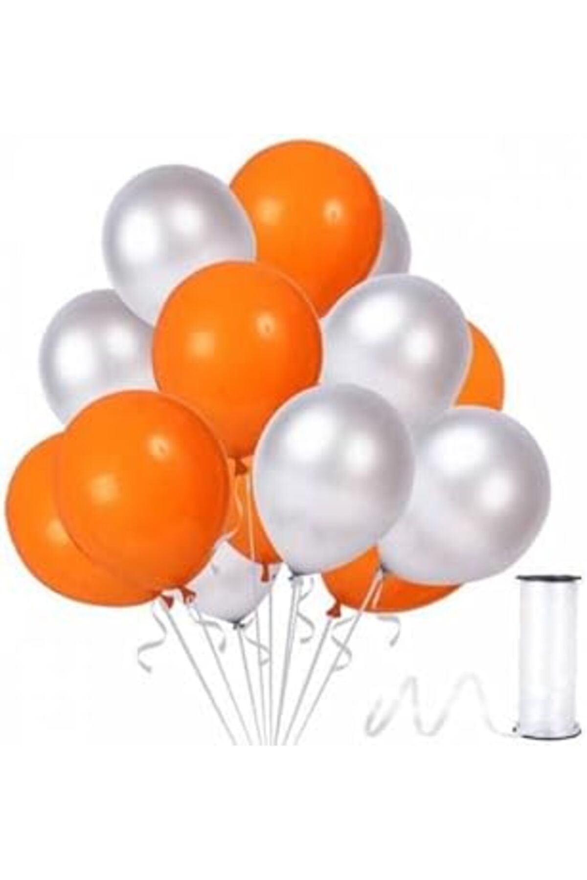 karadağsb Benim Marifetlerim - Metalik Turuncu Gümüş Balon 12 Inch 10 Adet
