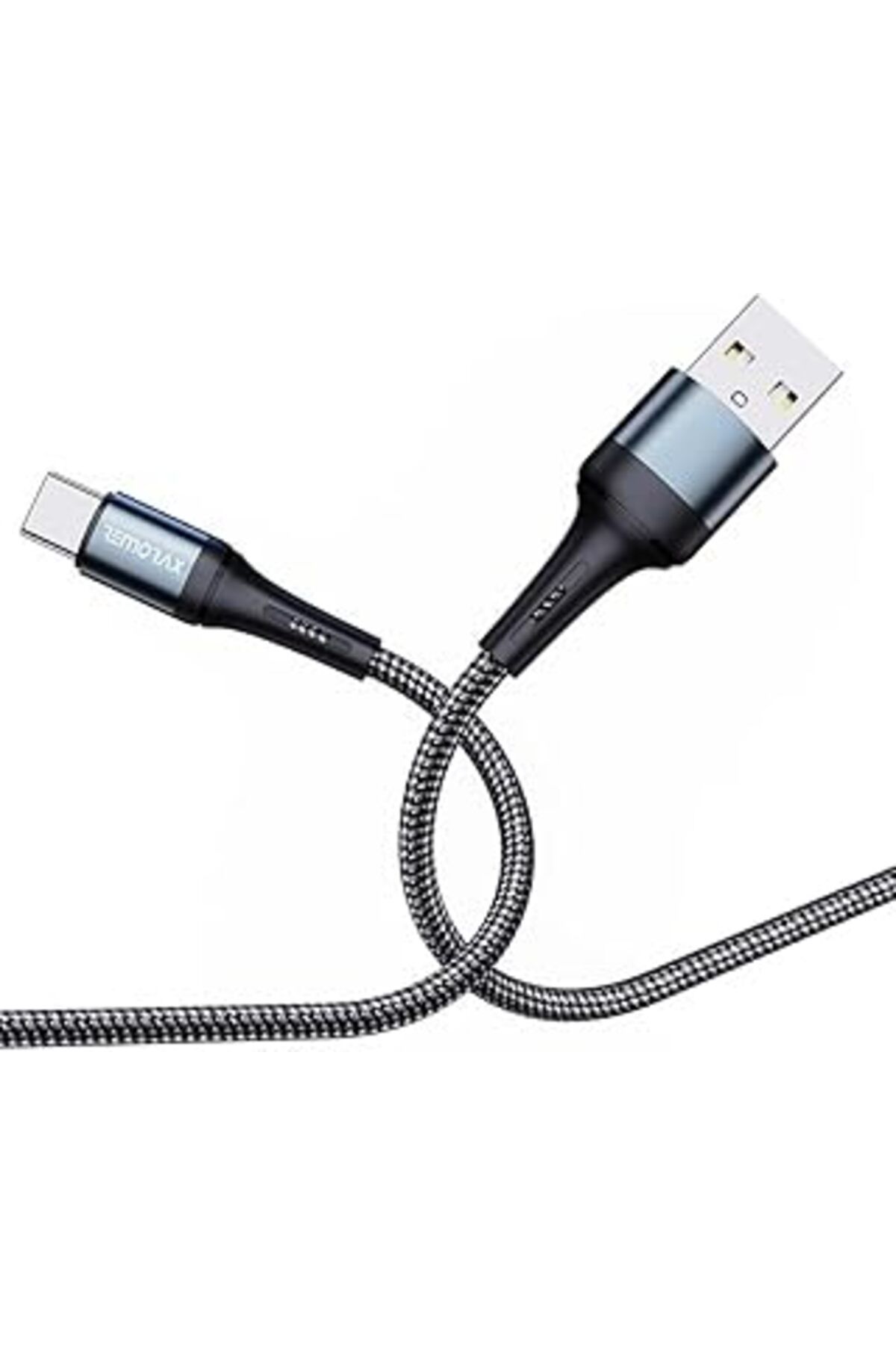 jupiter global bazaar Remorax Örgülü Usb A-C Hızlı Şarj Kablosu, Siyah (100 Cm)
