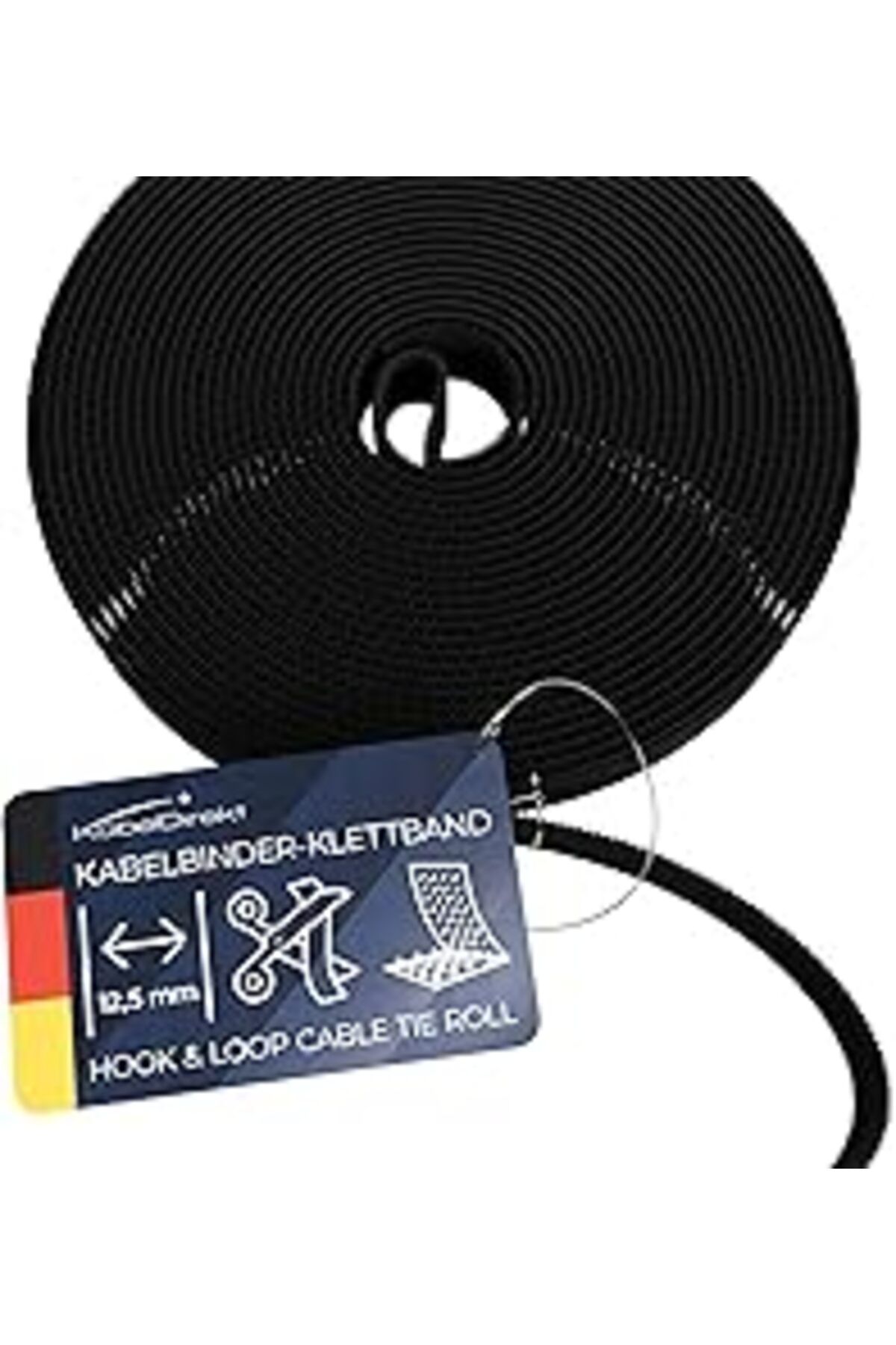 TBSProjects Kabeldirekt – Cırt Kablo Bağı – 15 M×12,5Mm – Istenen Boyutta Kesilebilir, Yeniden Kullanılabilir (
