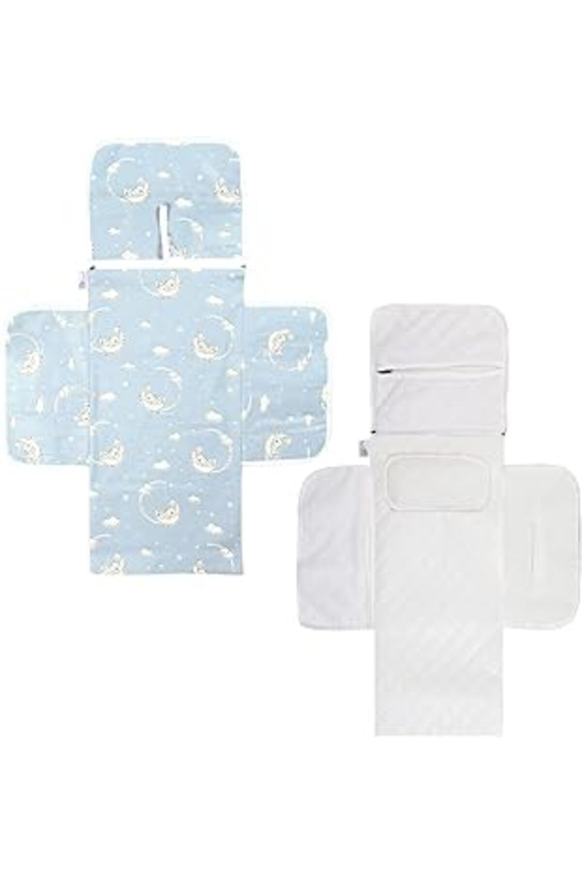 Mu Art Ahşap Baby'ness Çanta Boy Bebek Bezleri Bakım Seti, Sıvı Geçirmez, Leke Tutmaz, Aydede Desenli, Desenli,