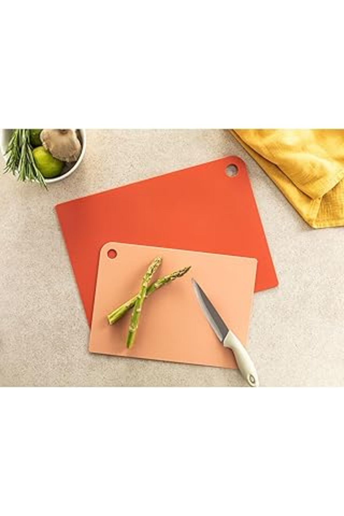 karadağsb English Home Cut Me Plastik 2'Li Kesme Tahtası 27-34 Cm Kırmızı