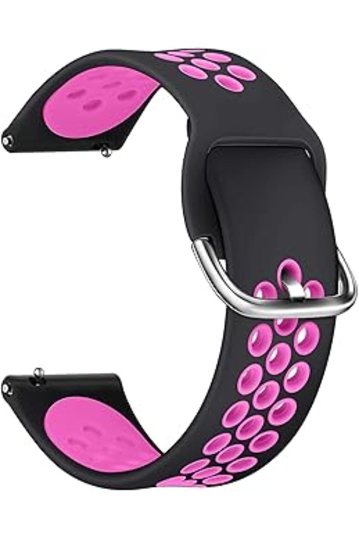 karadağsb Microsonic Huawei Watch Gt2 46Mm Rainbow Sport Band Için Kordon Siyah Koyu Pembe