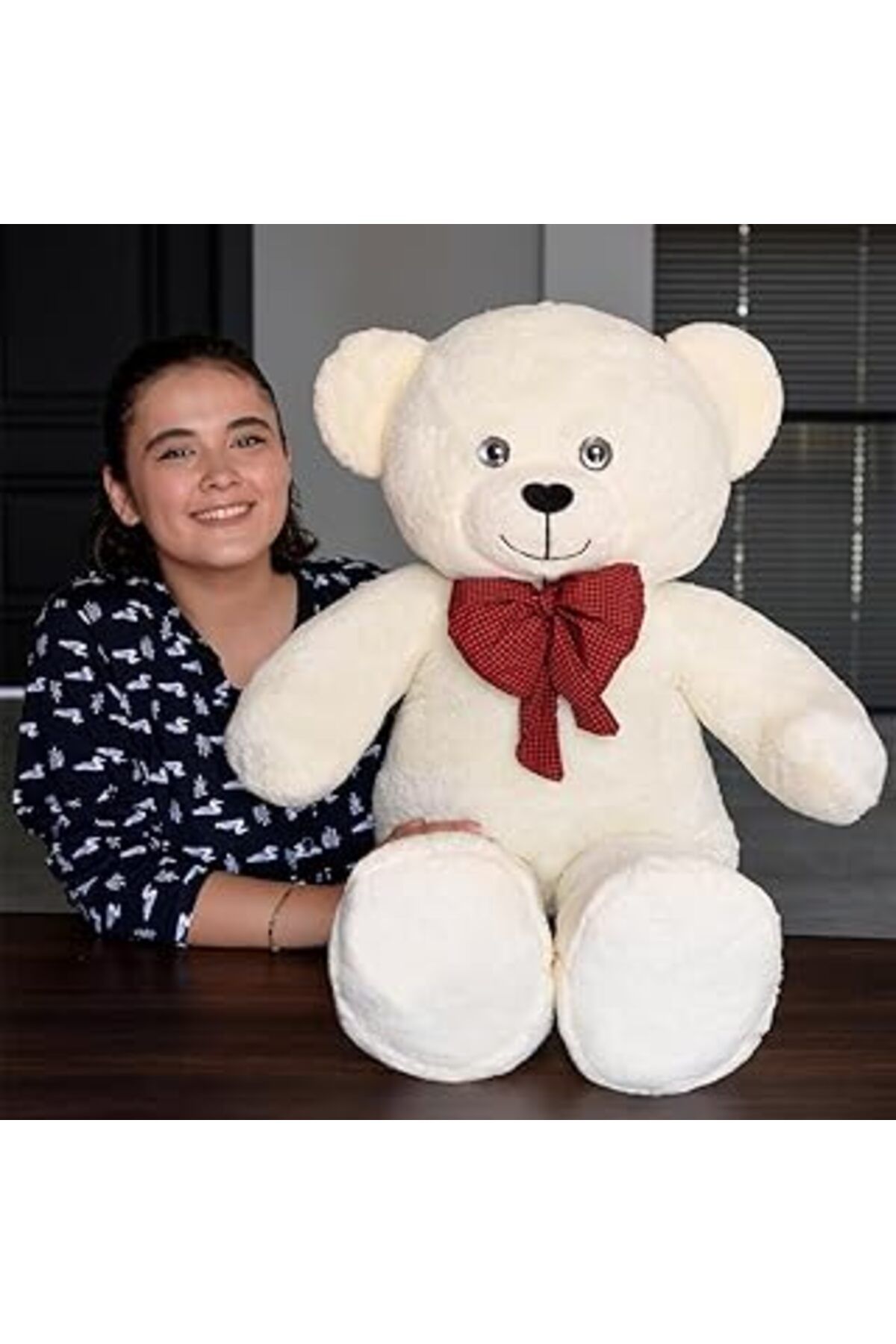 karadağsb 100 Cm Dev Pelüş Ayıcık,Papyonlu Ayı,Peluş Ayı,Yumuşak Ve Sevimli Büyük Boy Oyuncak Ayı,Oyuncak Ayı