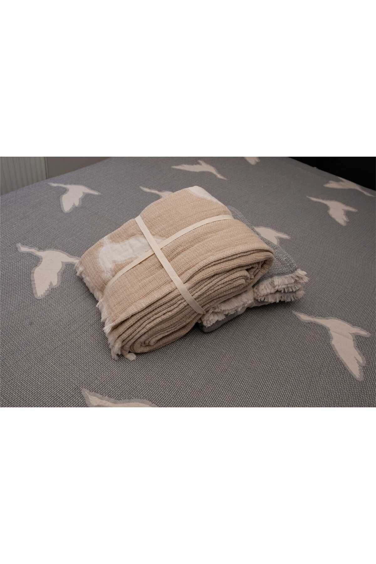 SEA COTTON PAMUKLU KUŞ DESENLİ ÇİFT KİŞİLİK YATAK ÖRTÜSÜ