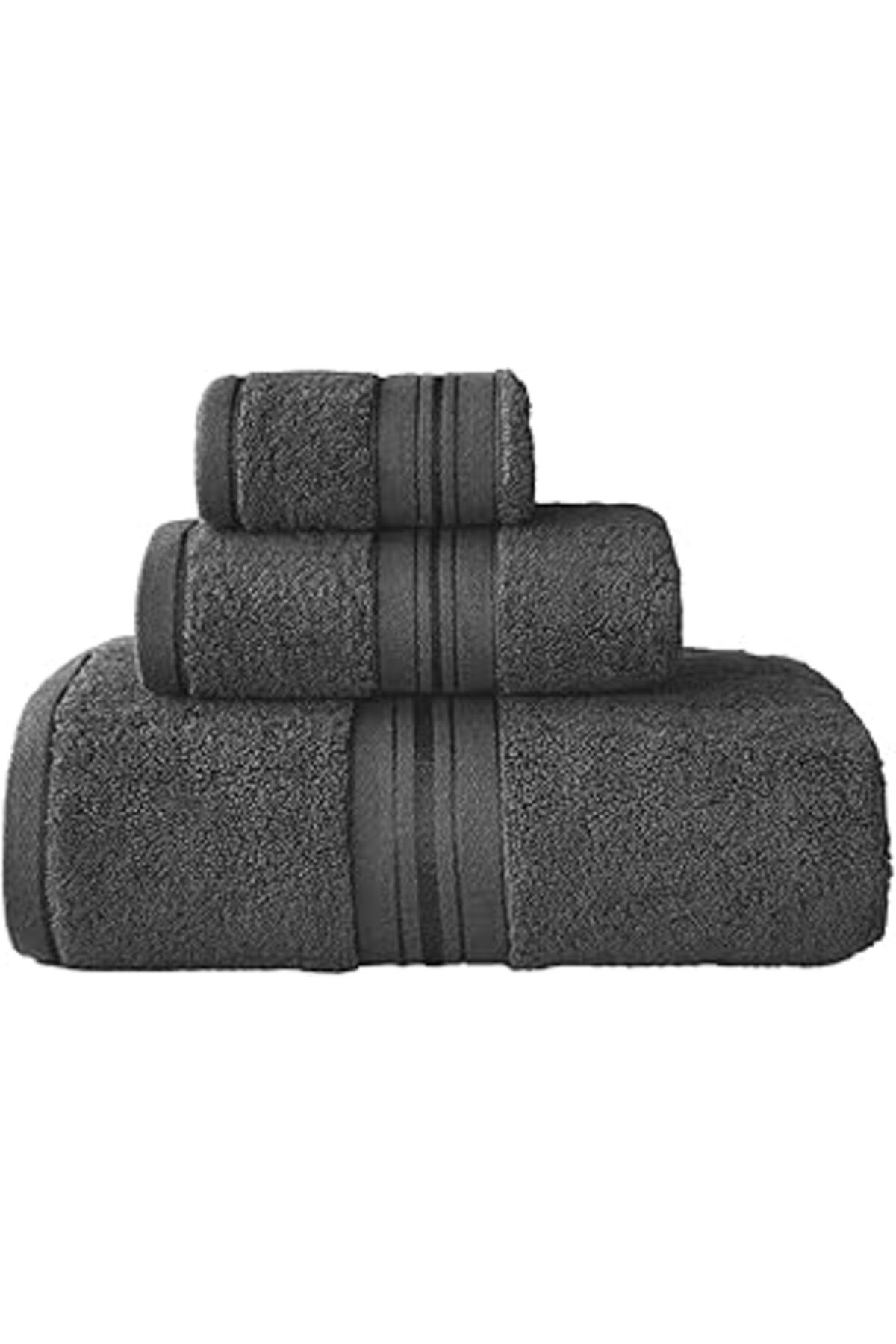 NZM TİCARET Mürdüm Home Mira Tek Renk Havlu Seti, 3'Lü 1 Adet Banyo Havlusu (70X140) 1 Adet El Havlusu (50X90)