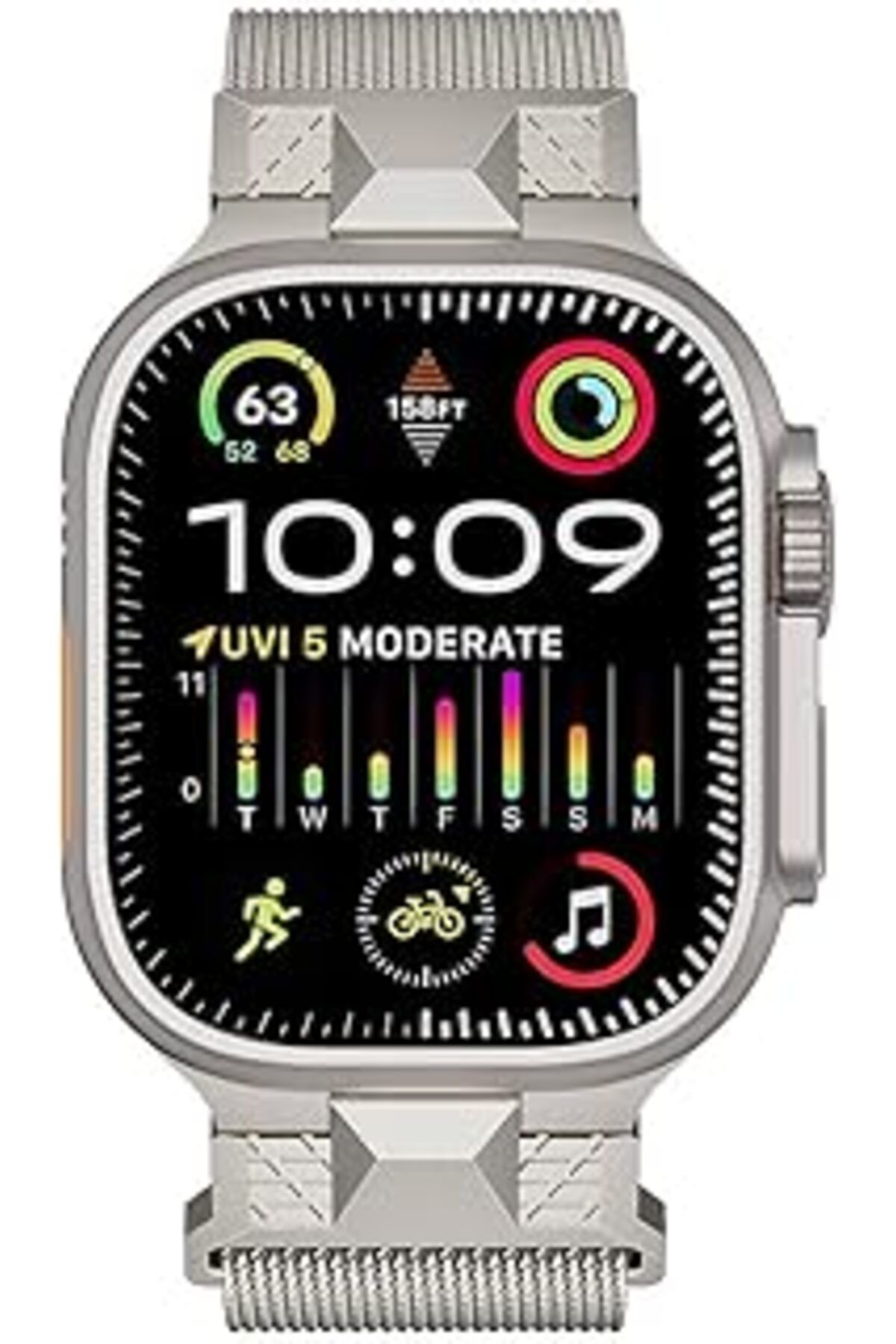 karadağsb Zore Apple İle Uyumlu Watch Ultra 49Mm Krd-107 Metal Hasır Kordon Gri