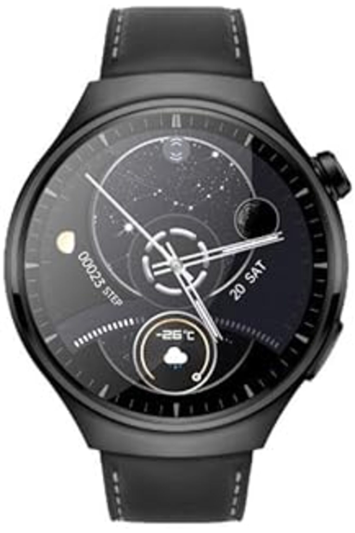 NZM TİCARET Amoled Ekran Deri Ve Metal Çift Kordonlu 46Mm Akıllı Saat Wt4 Pro Siyah