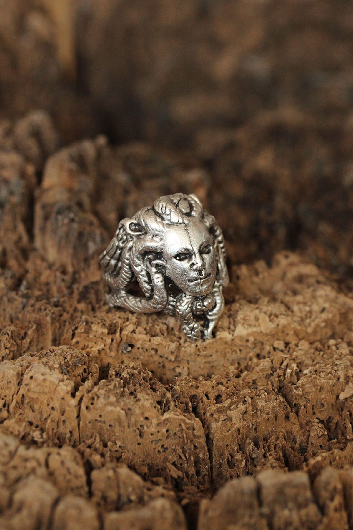 MMB Boutique Medusa Model Ayarlanabilir Erkek Yüzük