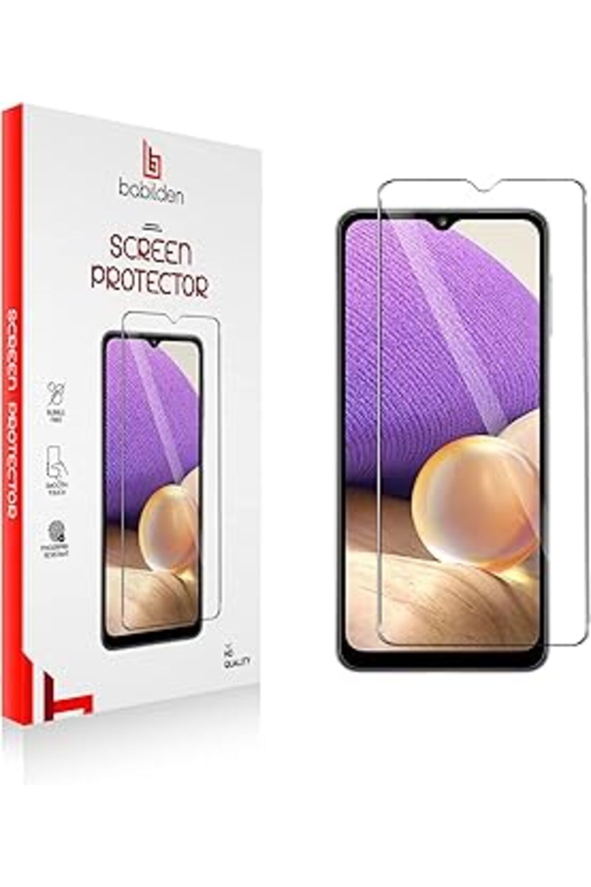 Pazarcan Babilden Samsung A32 Için Tasarlanmış Uçtan Kenara Kapsama Tam Koruma Dayanıklı Temperli Cam