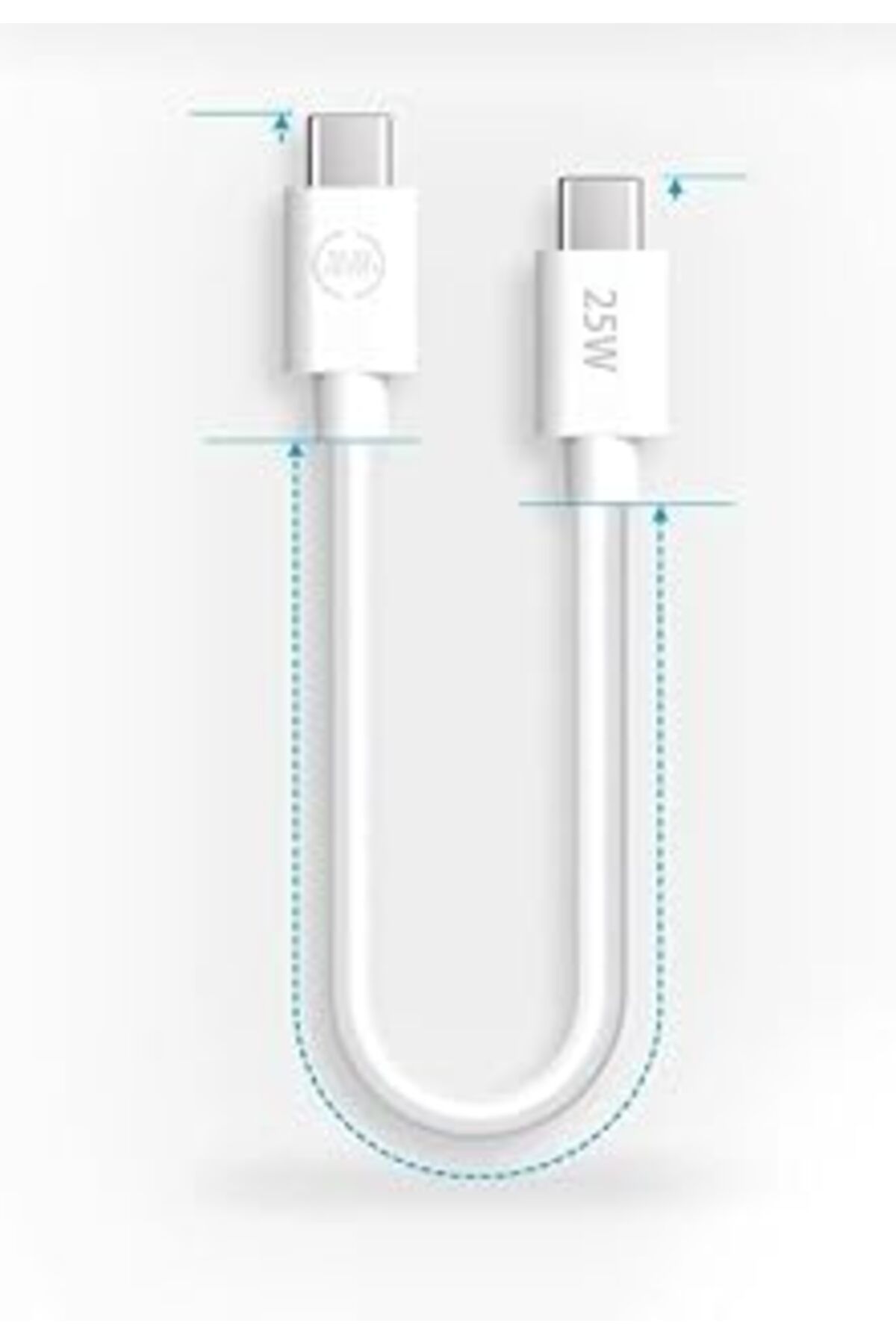 Pazarcan Uygun Elektronik Kısa 25 Cm 20w Hızlı Type C Şarj Kablosu Çift Taraflı Type-c To Type-c Pd Şarj Da