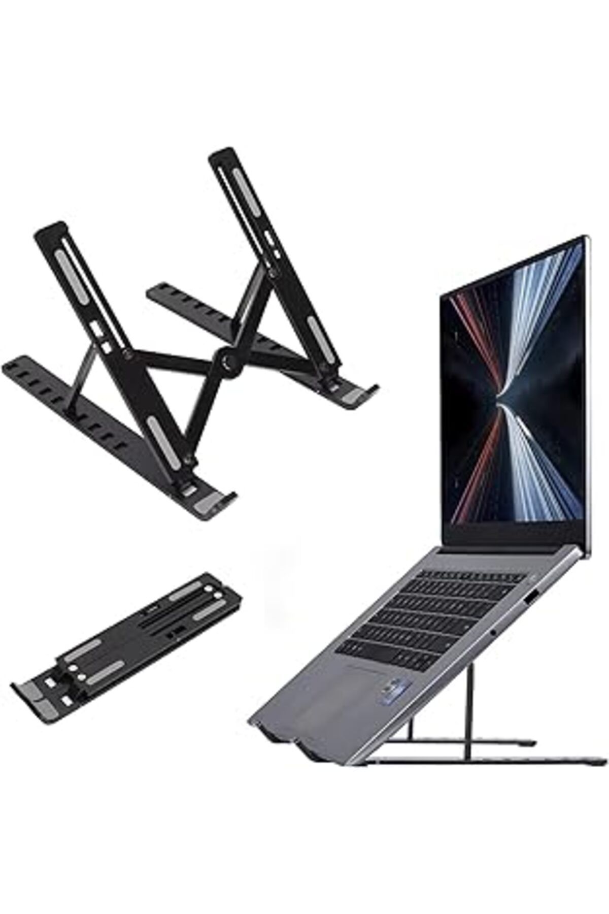 Pazarcan Babilden Taşınabilir 10 Kademeli Sert Plastik Laptop Stant Bilgisayar Stant Notebook Stant Tüm Lapt