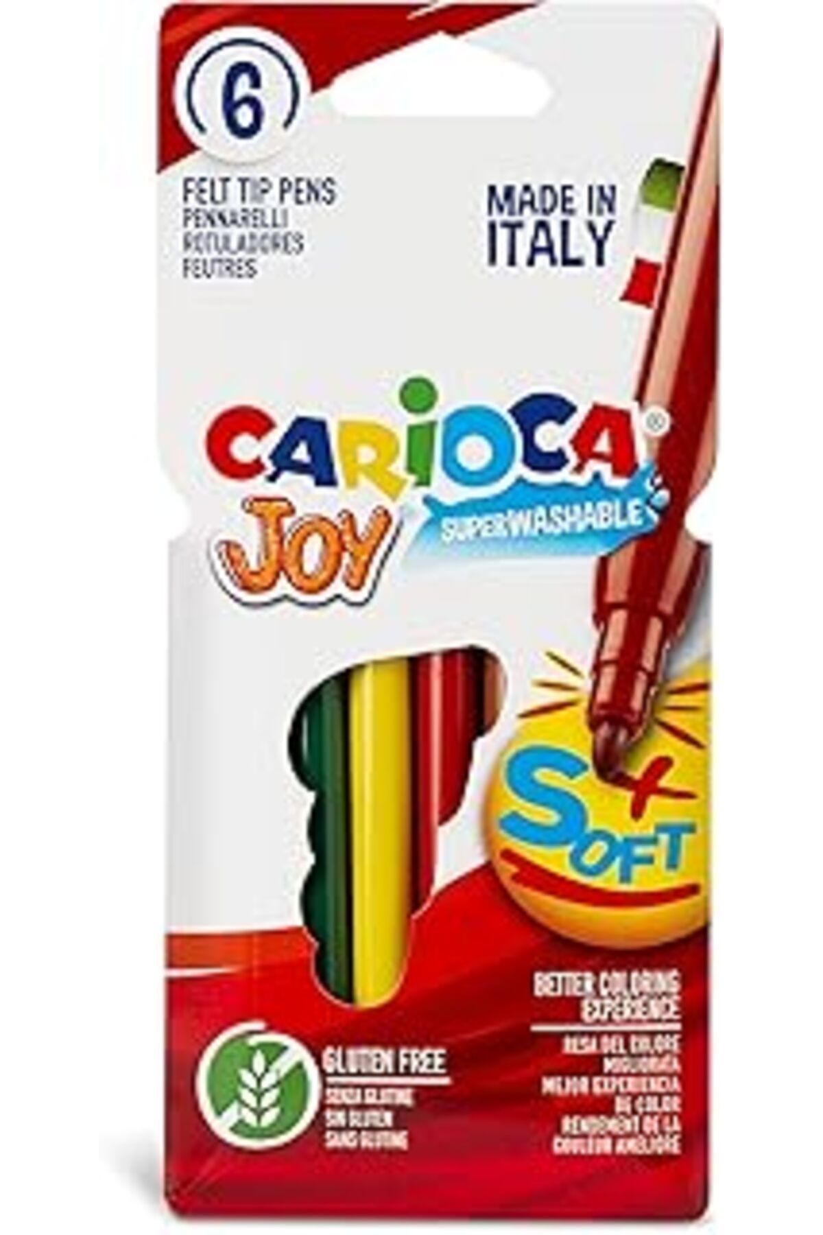 Pazarcan Carioca Joy Süper Yıkanabilir Keçeli Boya Kalemi, 6'Lı