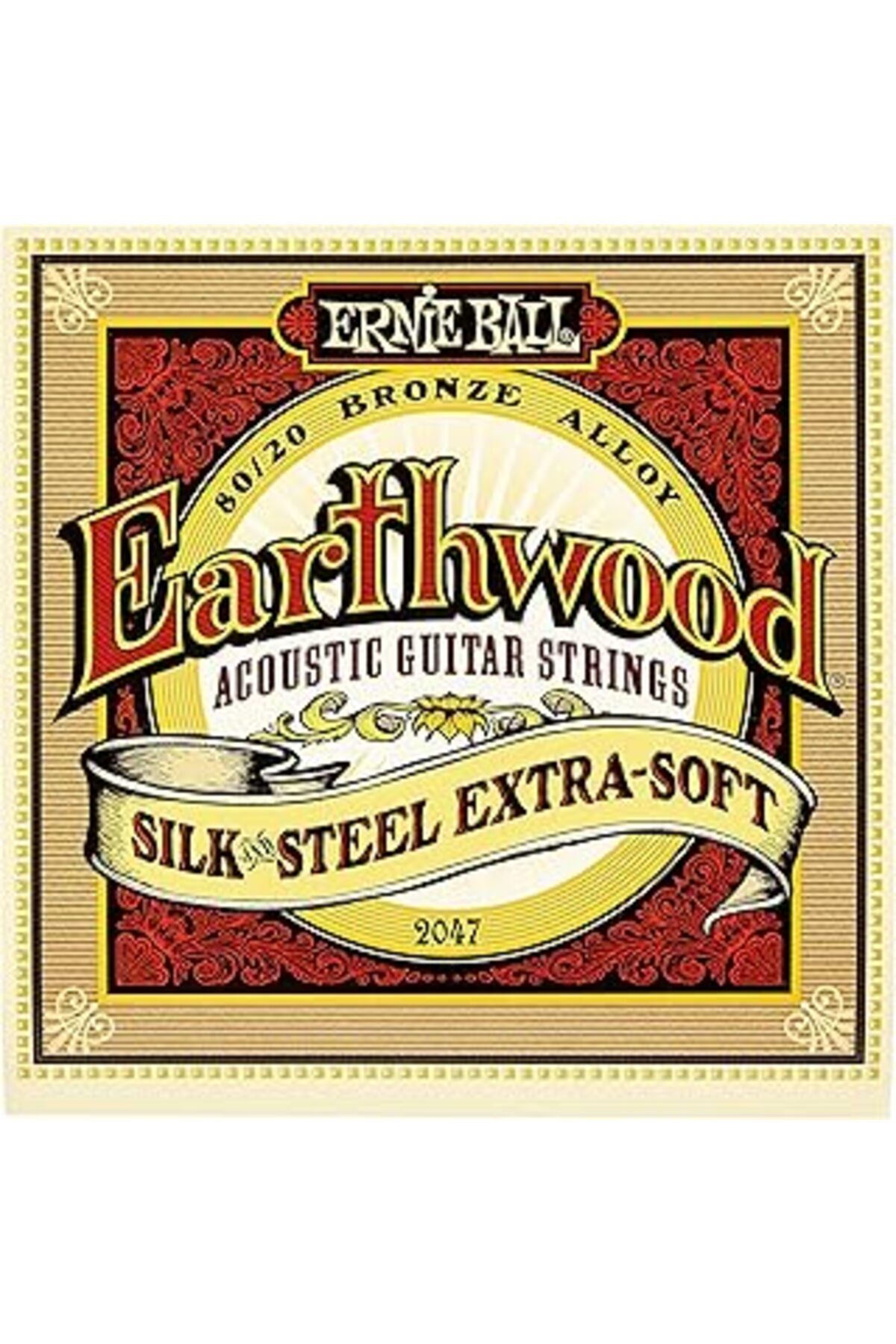 TBSProjects Ernie Ball Earthwood Silk & Steel Ekstra Yumuşak Akustik Gitar Enstrüman Telleri, 80/20 Bronz, Ölçü