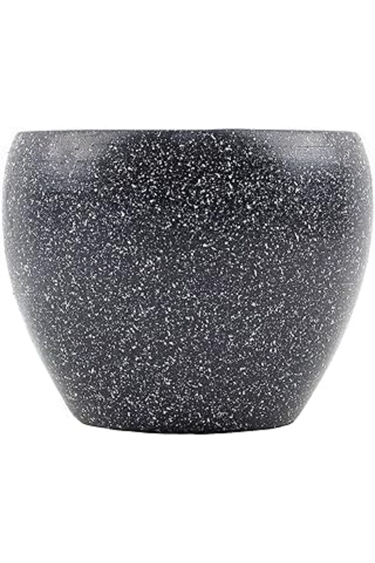 karadağsb Bitki Tasarımı Ev Dekorasyon Gri Granit Toprak Saksı Saksılık Salon Çiçeklik - 15 Cm