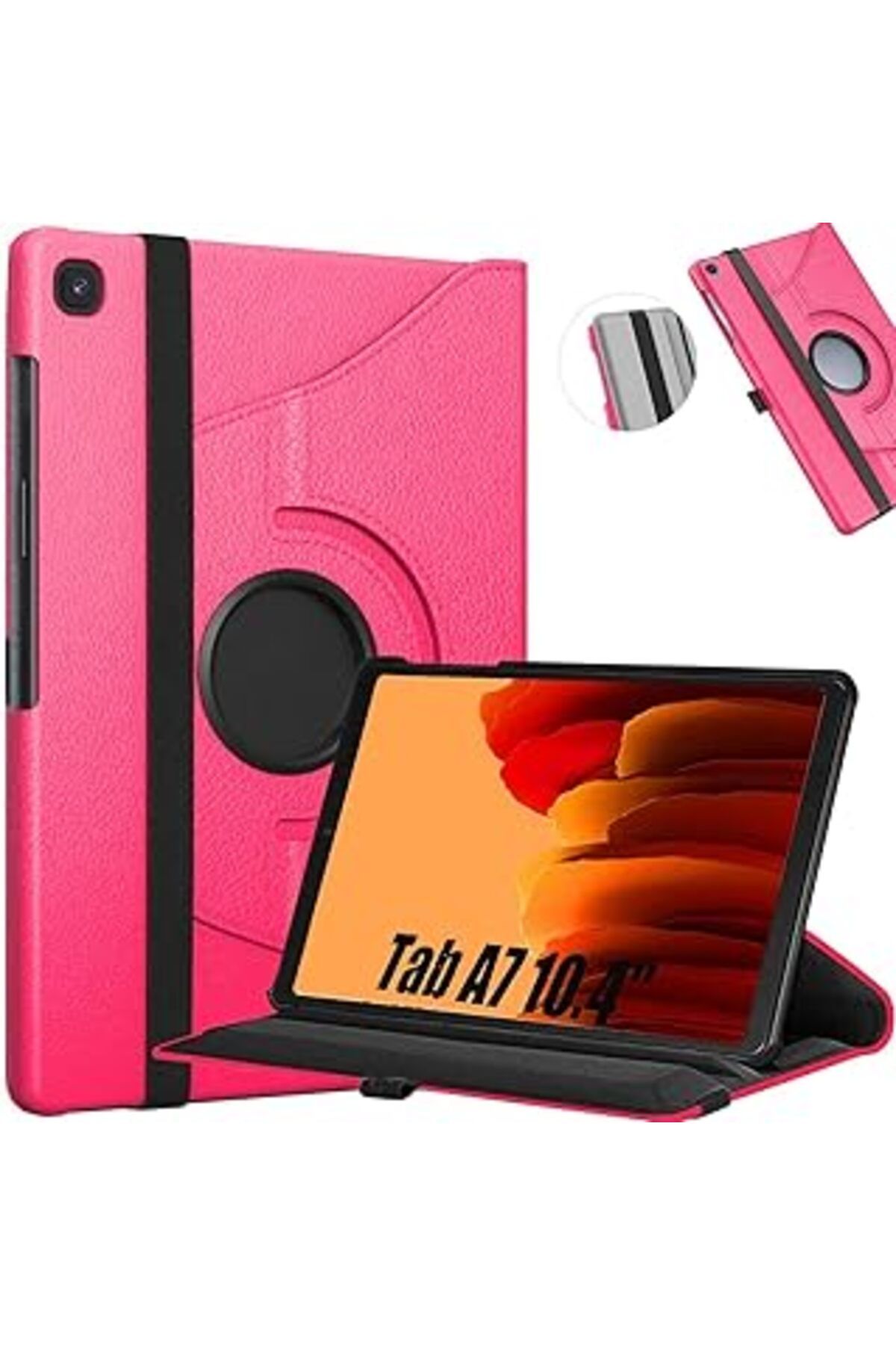karadağsb By Conners Samsung Galaxy Tab A7 Sm-T500 Dönerli Tablet Kılıfı (10,4 Inç) Pembe