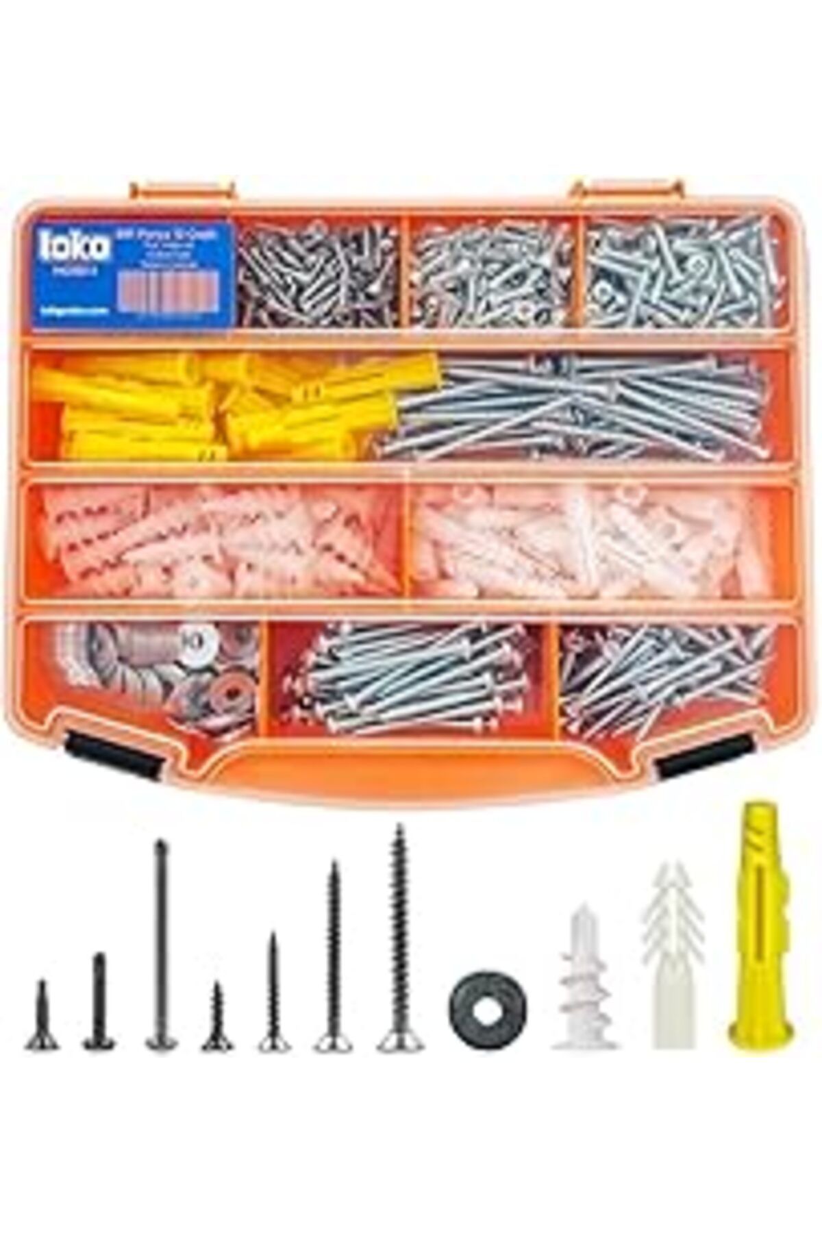 Pİ GLOBAL Toko Hobi-1 891 Parça 12 Çeşit, Pul, Vida Ve Dübel Seti, Organizer Takım Çantalı