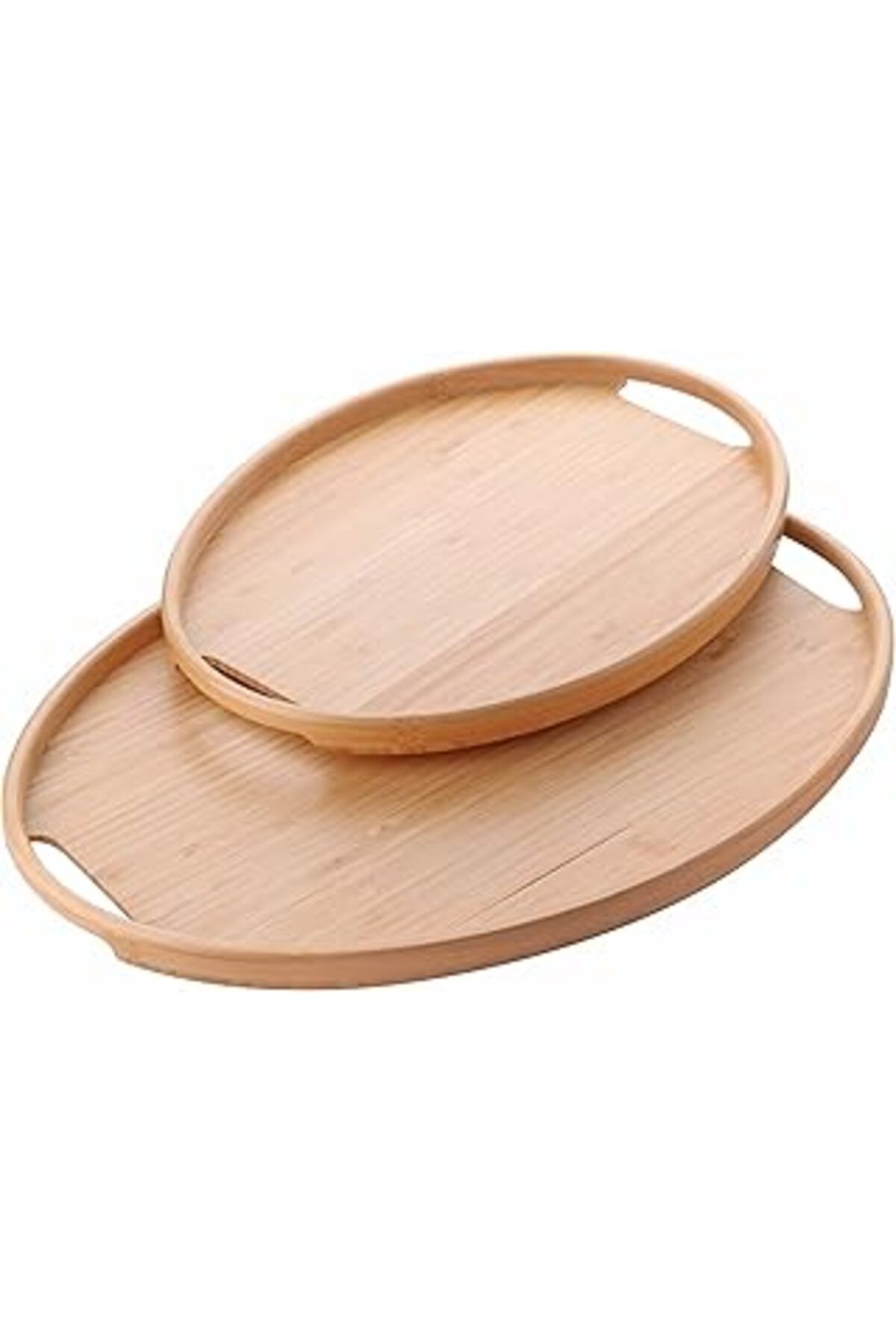 karadağsb Deconox 2'Li Bambu Tepsi Seti, İnce Tasarım Özel Üretim Oval 2'Li Bambu Tepsi Seti (36 * 26 * 1Cm-4