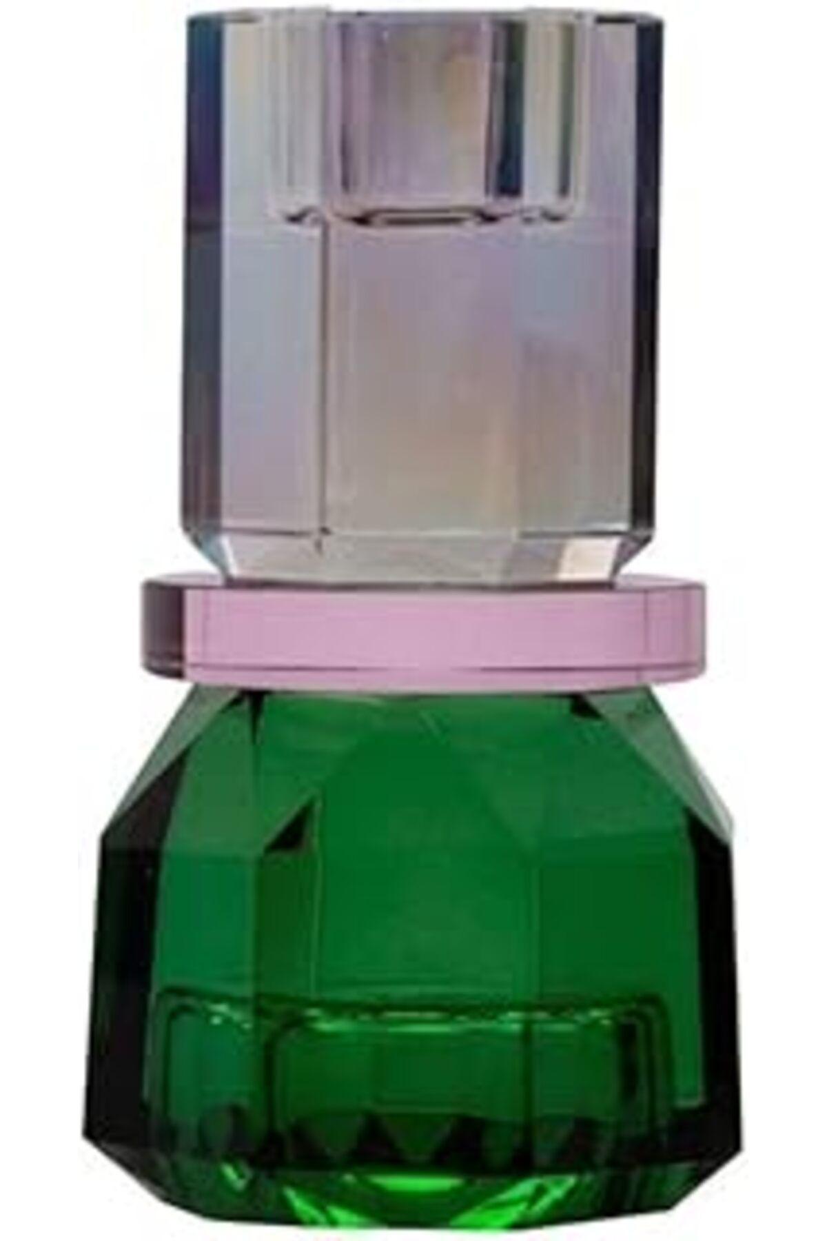NETWORK ART Eja International Kristal Mum Tutucu, Gökkuşağı/Pembe/Ö. Yeşil, 7X7X13 Cm