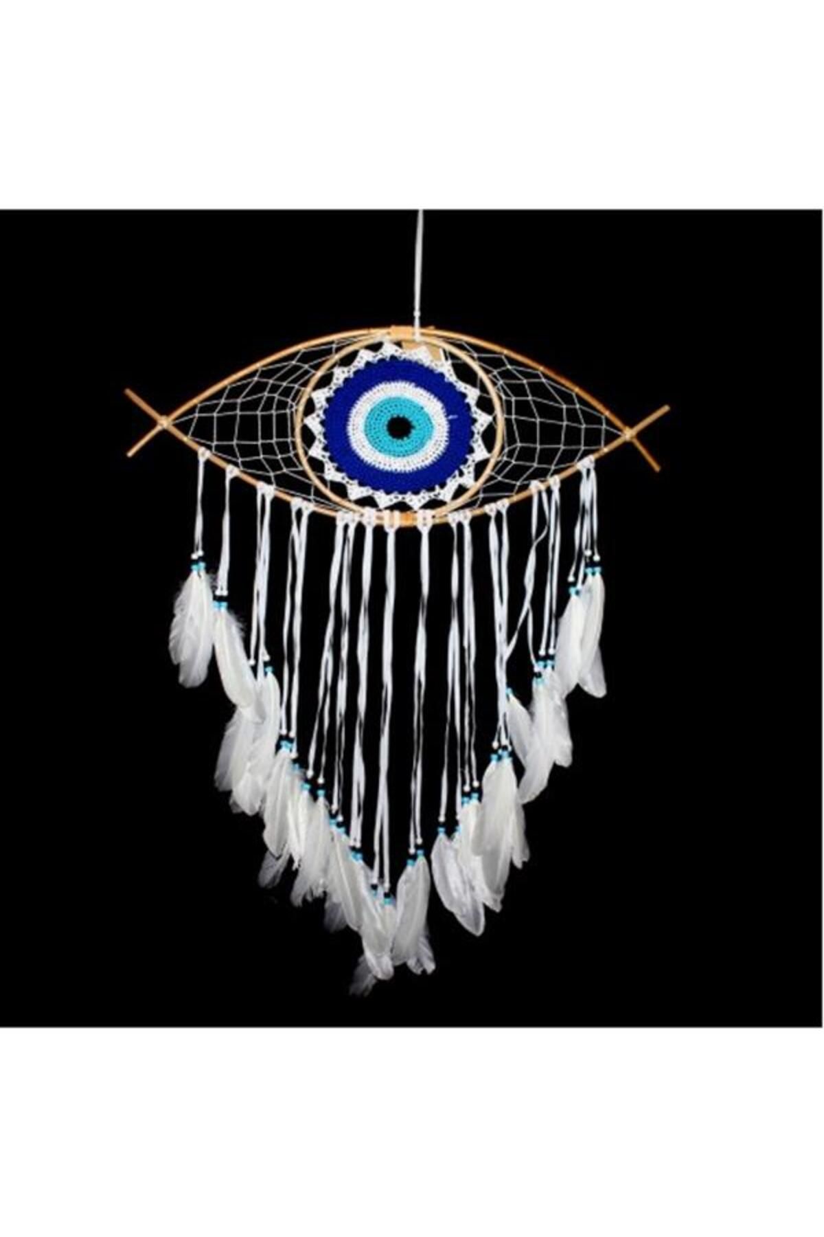 Mu Art Ahşap Rüya Kapanı Dream Catcher Göz Tasarımı Model 5