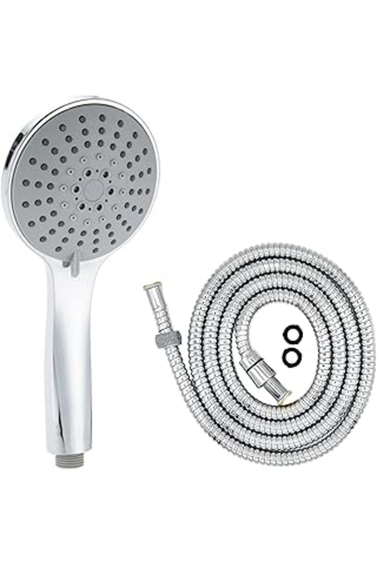 Hepta Collection Waterly Lüks Duş Seti - 5 Farklı Püskürtmeli Full Krom Kaplama El Duşu + 170 Cm Çift Kenetli Duş Sp