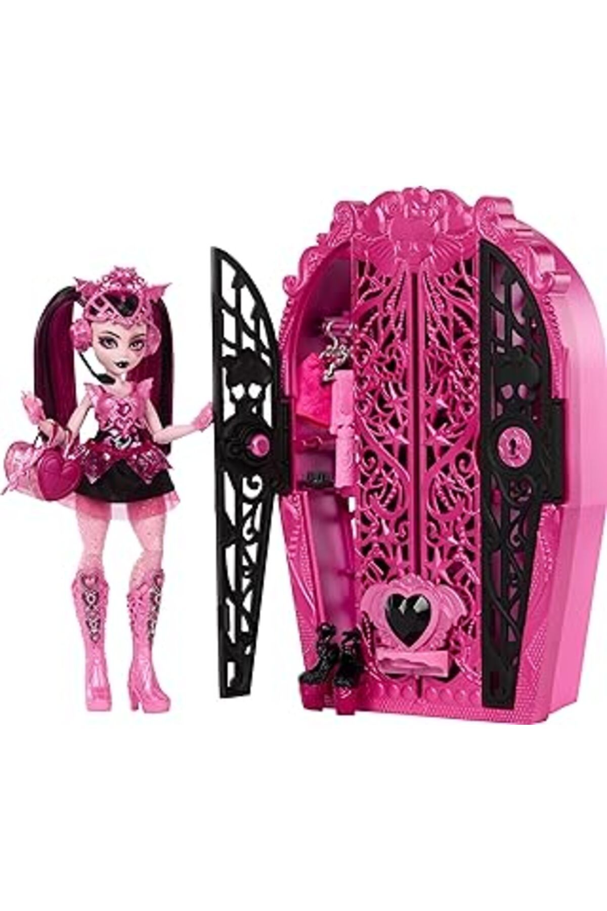 robotrend High Skulltimate Secrets Bebek Ve Aksesuar Seti, Canavar Gizemleri Draculaura Giydirme Dolabı Ve Be