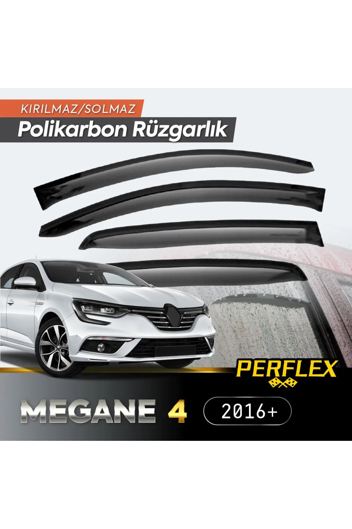 musellife Polikarbon Kırılmaz Rüzgarlık V2 Renault Megane 4 Sedan Avant 2016+
