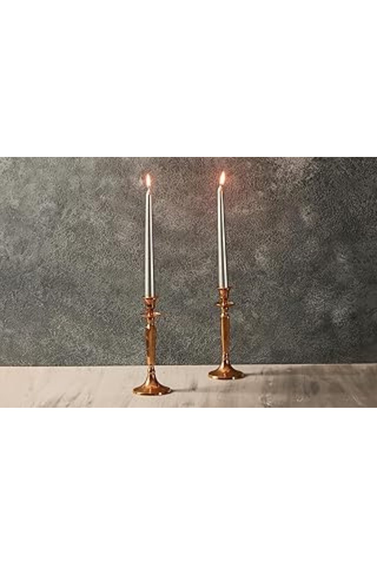 karadağsb Porland Shine Gümüş Şamdan Mum 2Li Set 25Cm