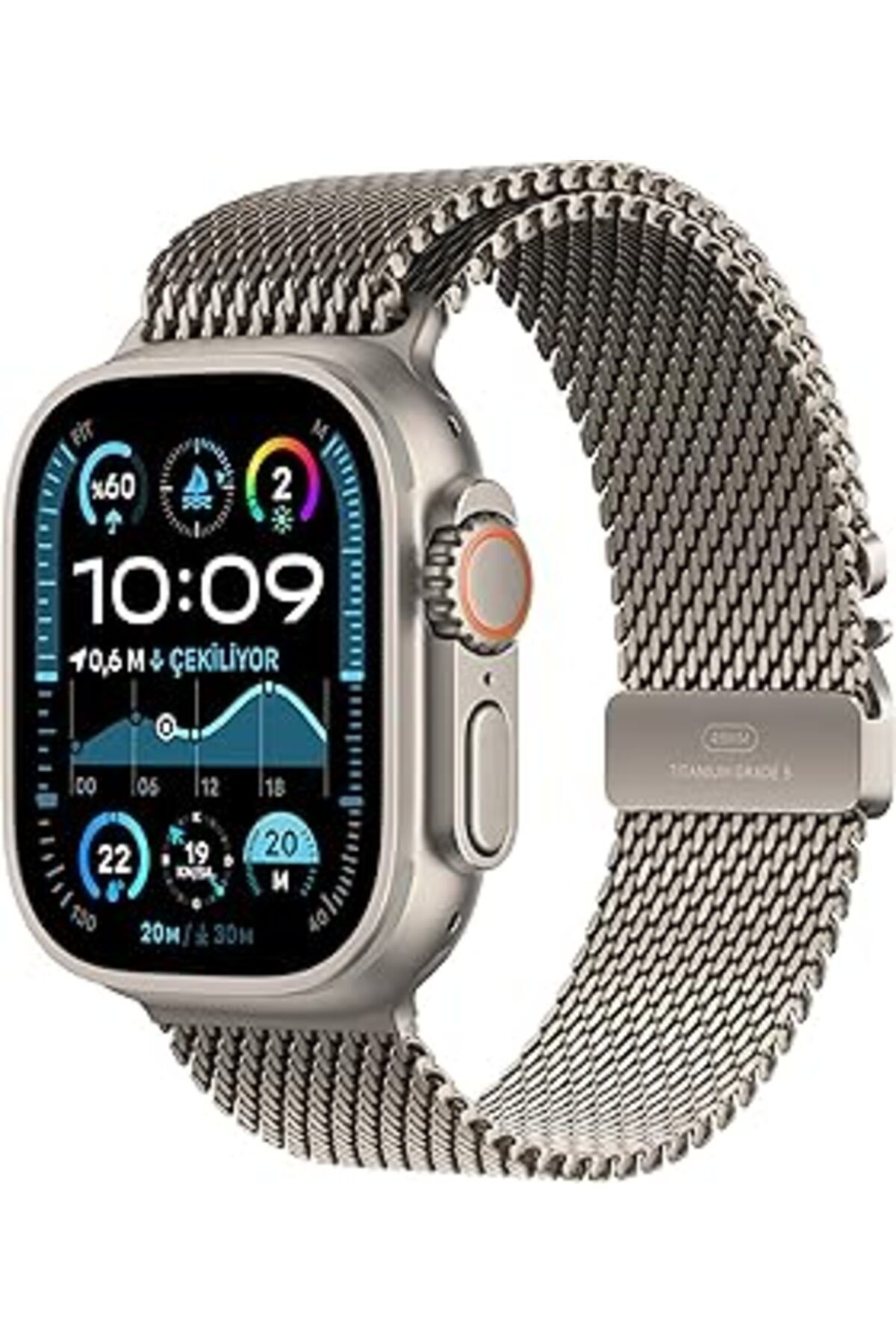 karadağsb Apple Watch Ultra 2 Gps + Cellular 49 Mm Akıllı Saat, Sağlam Titanyum Kasa Spor Saati Ve Natürel Mi