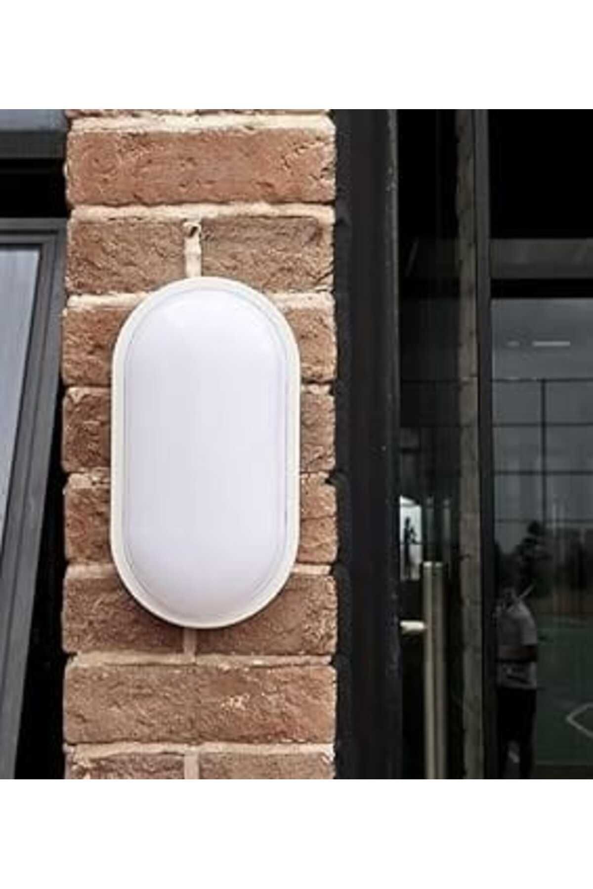 NETWORK ART Aydos 15W (120W) Oval Beyaz Led Nem Su Geçirmez Banyo Bahçe Balkon Modern Tavan Duvar Lambası 6500K