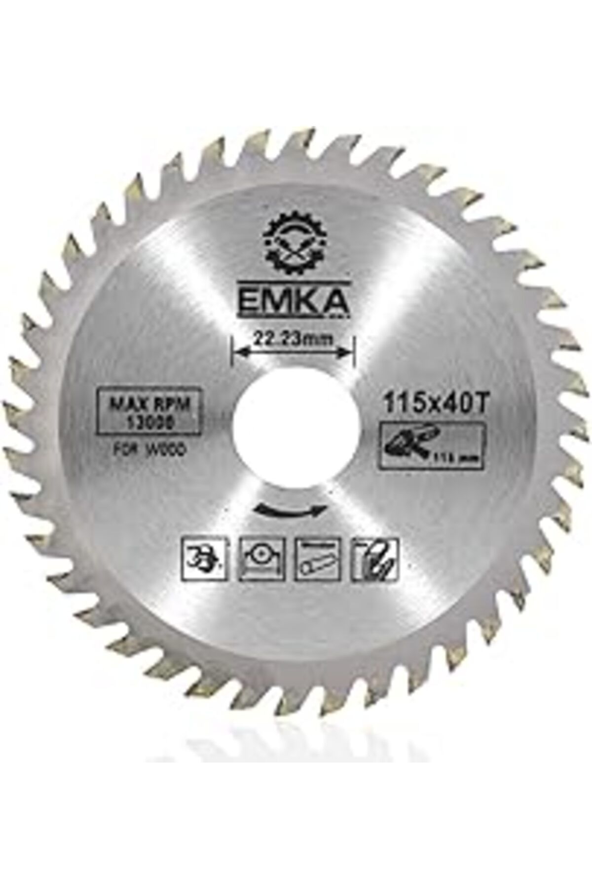 DENİZBİLİŞİM Badem10 Emka Ahşap Kesme Sunta Testeresi 115 Mm 40 Diş