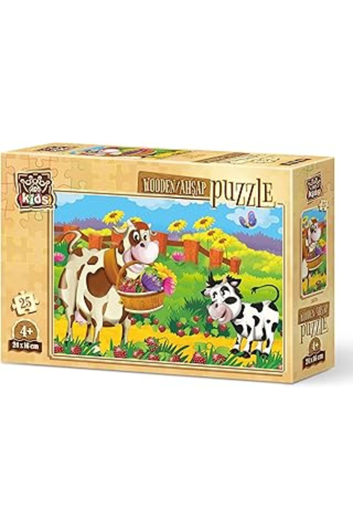 karadağsb Art Puzzle Romantik İnek 25 Parça Ahşap Çocuk Puzzle