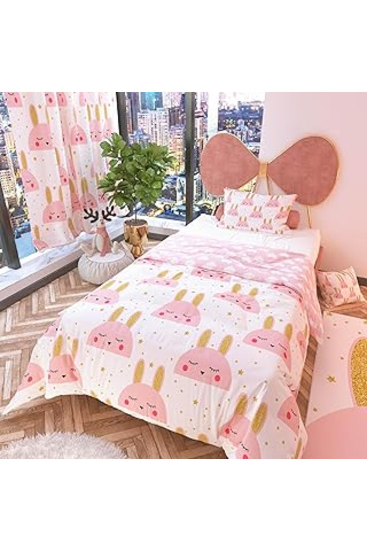 robotrend Rivaistanbul Gold Tavşan Çift Taraflı Nevresim Takımı Polycotton