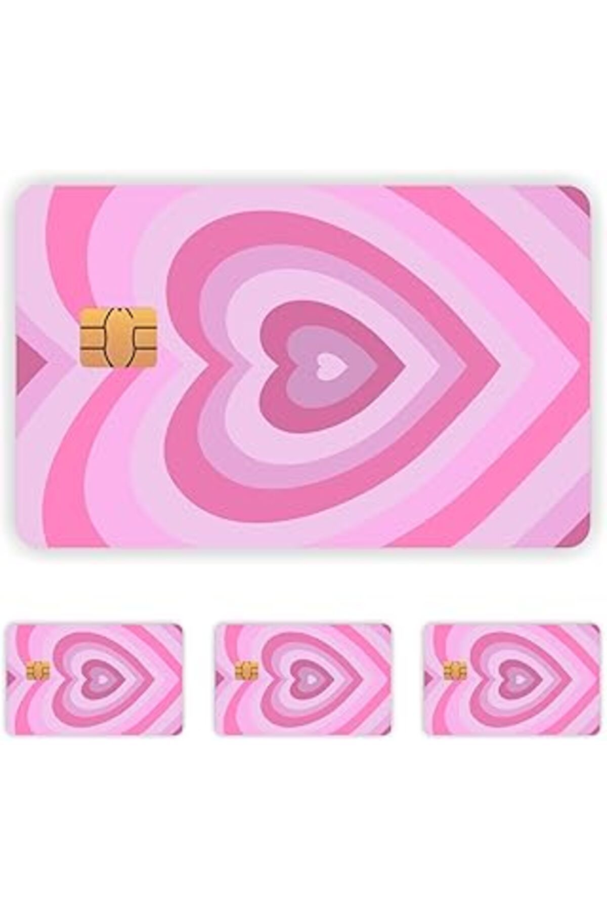 Mu Art Quart Aksesuar 4 Adet Pembe Kalpli Kart Kaplama Sticker Kart Etiketi