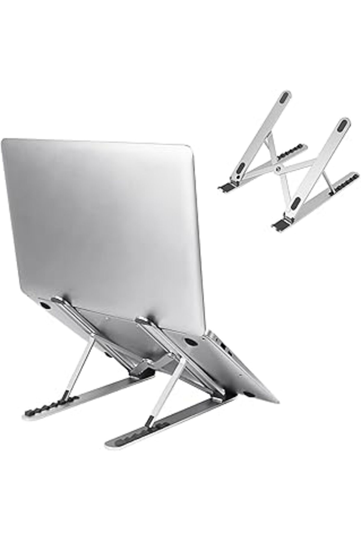 Pazarcan Mcstorey Laptop Standı Macbook Standı Ipad Standı Yükseklik Ayarlı Taşınabilir Notebook Stant Gümüş
