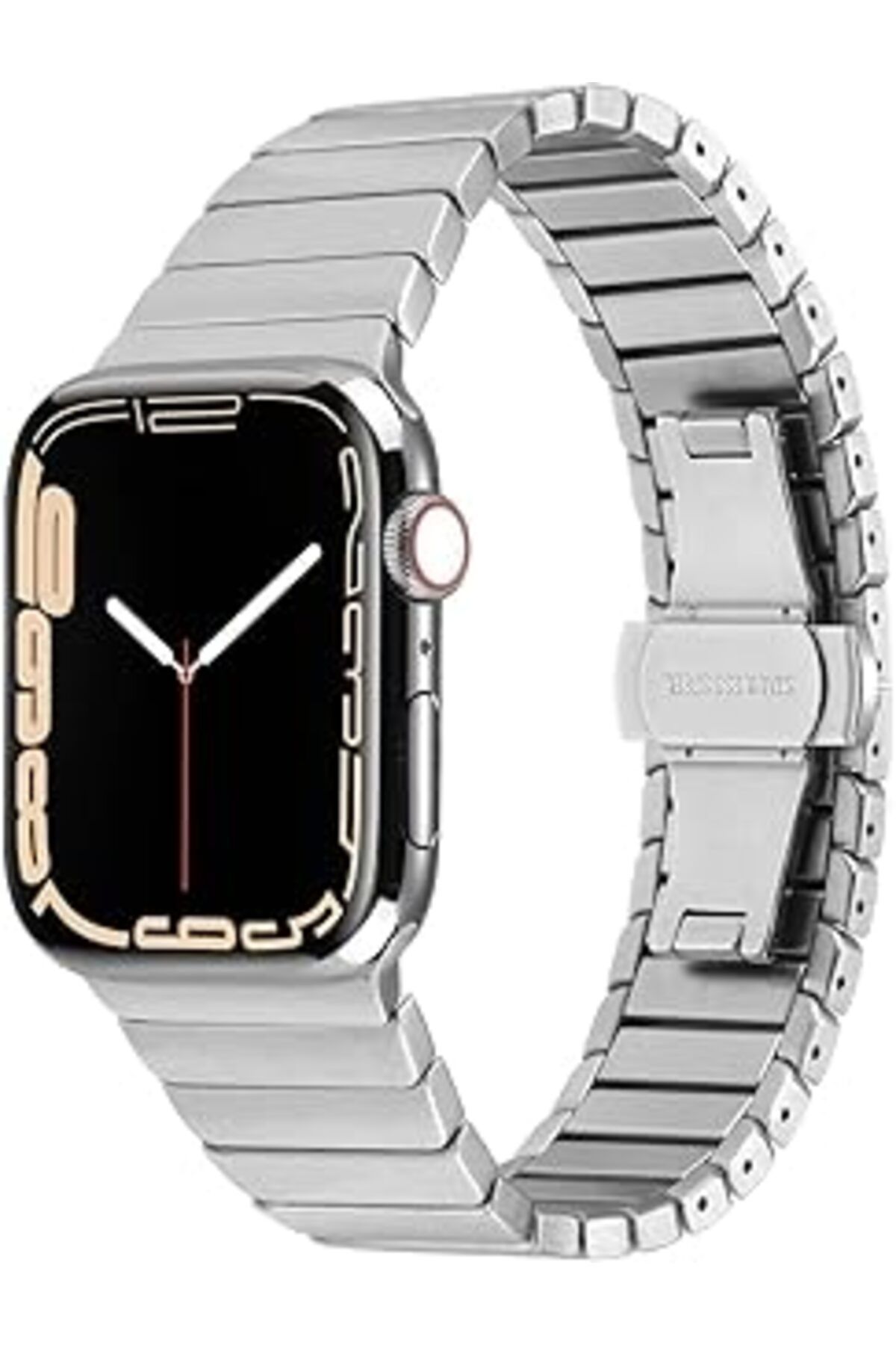 karadağsb Zore Apple İle Uyumlu Watch 38Mm/40Mm Kordon Krd-79 Metal Strap Kayış Gümüş