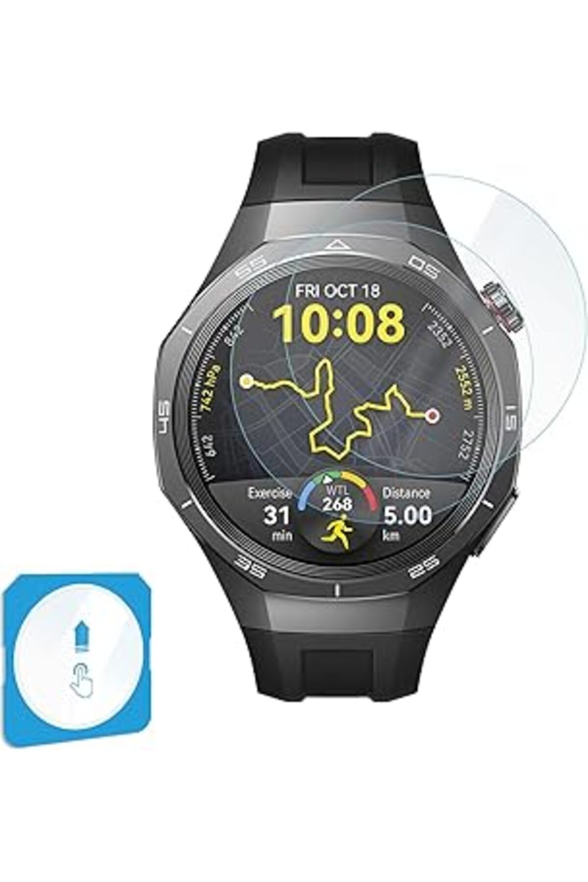 karadağsb Teknoft Huawei Watch Gt5 Pro 46Mm Için 2'Li Paket (2 Adet) Kolay Kurulum Otomatik Hizalama Aparatlı