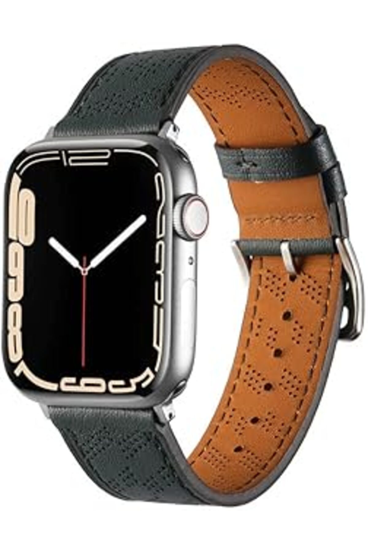 karadağsb Zore Apple İle Uyumlu Watch 42Mm Krd-76 Pu Deri Kordon Strap Kayış Koyu Yeşil