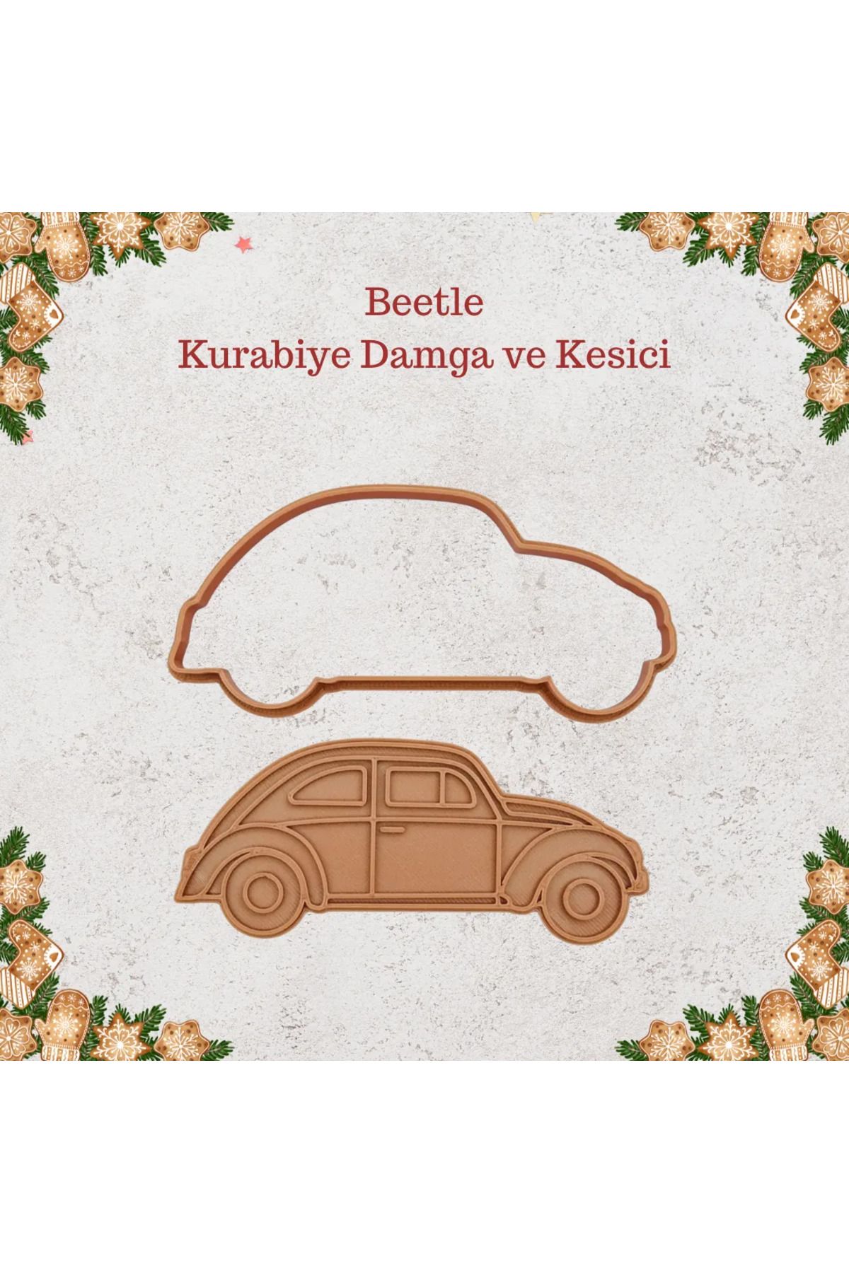 sermen kreatif Beetle Kurabiye Damga ve Kesici Seti