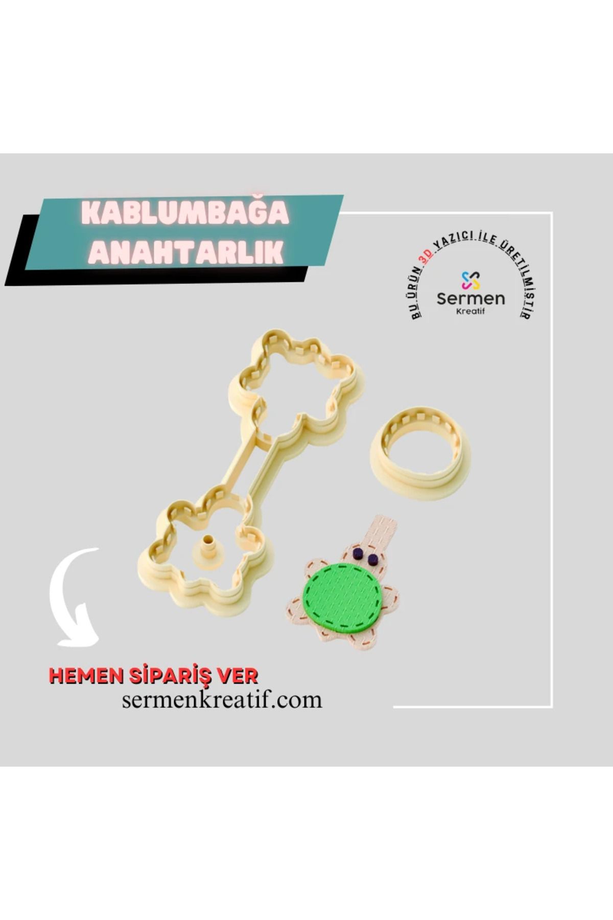 sermen kreatif Kablumbağa Anahtarlık Polimer Kil Kesici