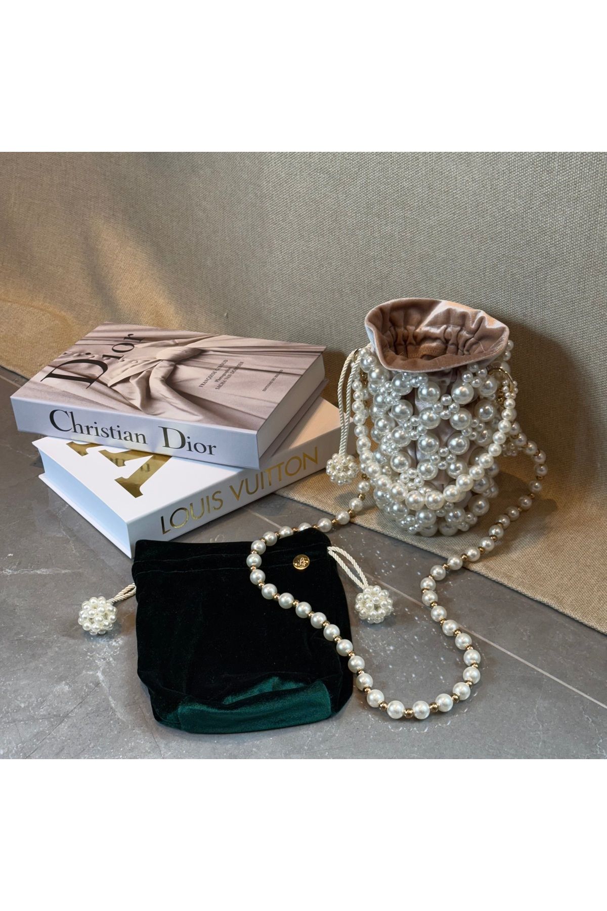 Butik EL YAPIMI İNCİ ÇANTA