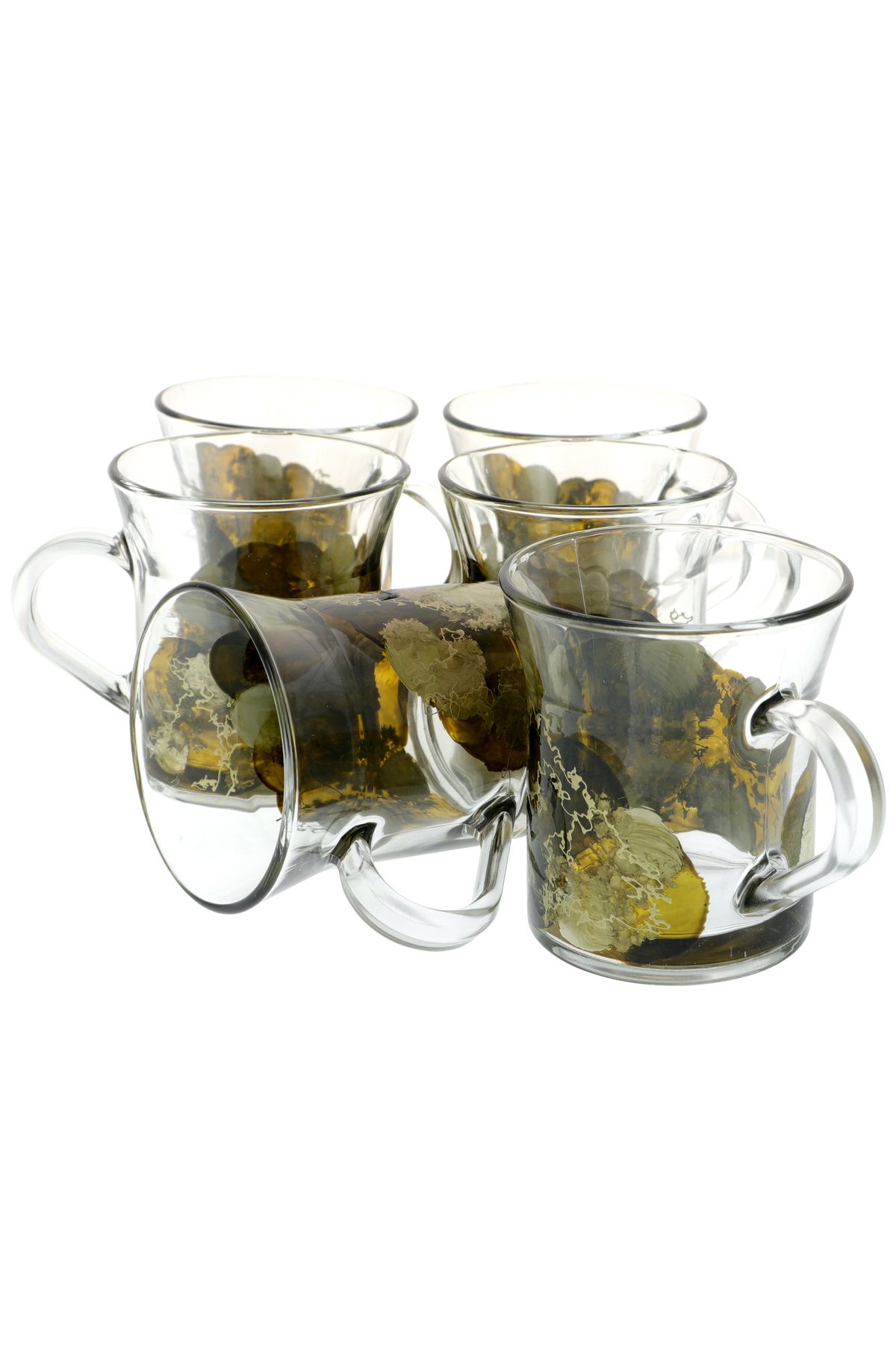 GiftExpress Set 6 Cani Cafea Pictate Maro - One Size