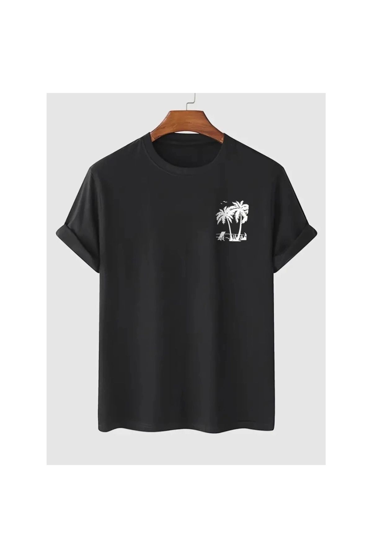 Marsilyan - Baskılı Oversize Bisiklet Yaka Tshirt