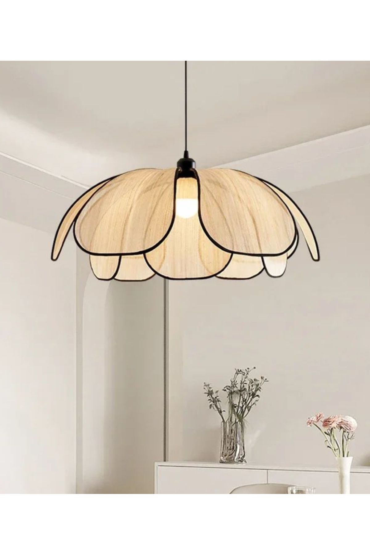 burenze Modern Tasarım Rose Sarkıt Avize Rattan Boheme Salon Oturma Odası Mutfak Avizesi