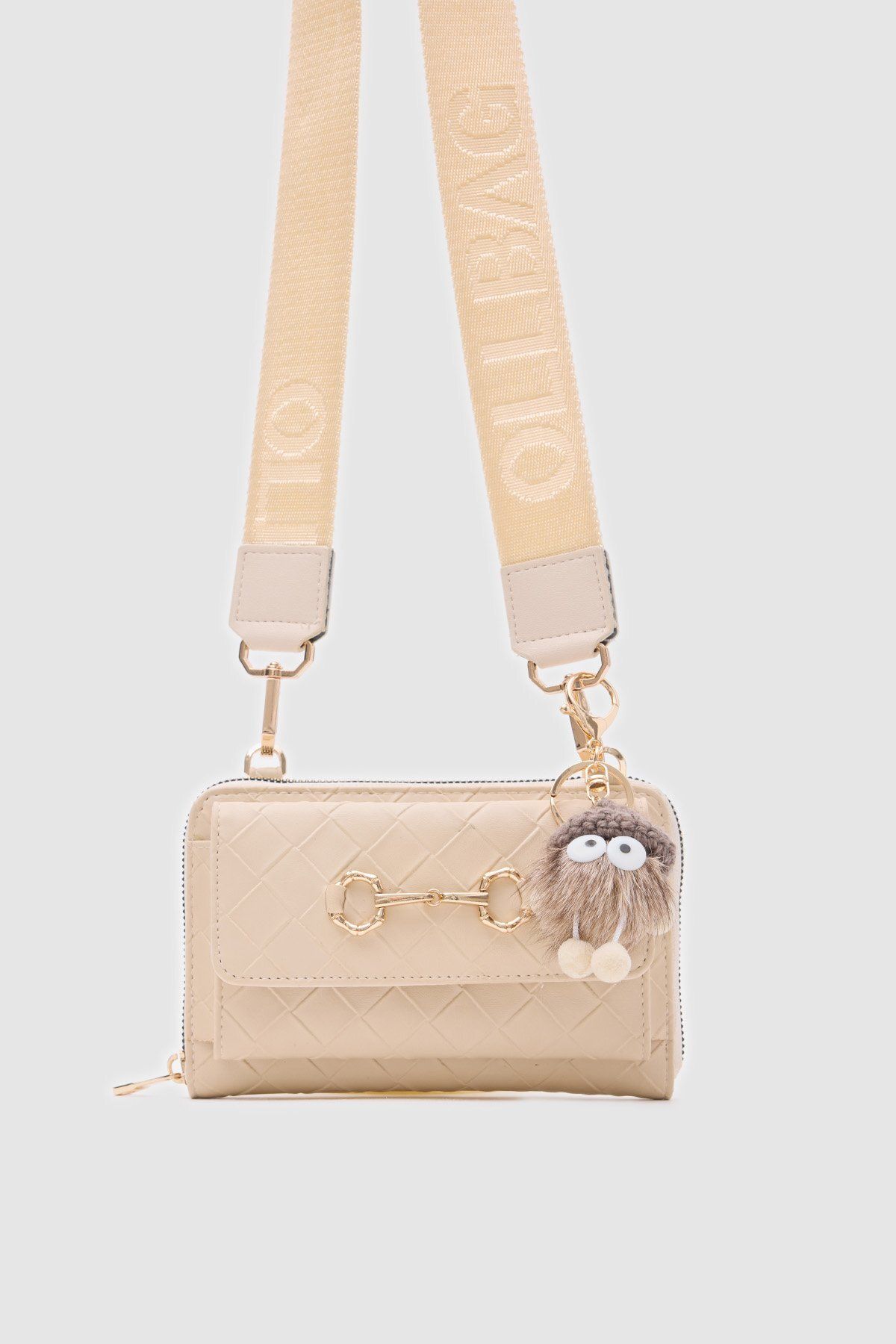 OLLBAG Şapkalı Kahve Renk Çanta Cüzdan Charm