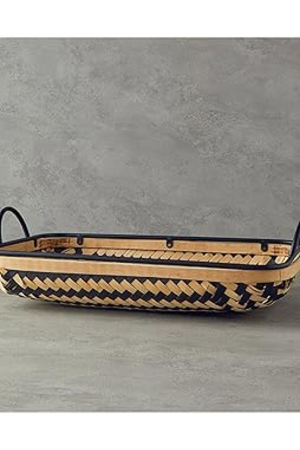 karadağsb English Home Bamboo Bambu Dekoratif Tepsi Natural-Siyah