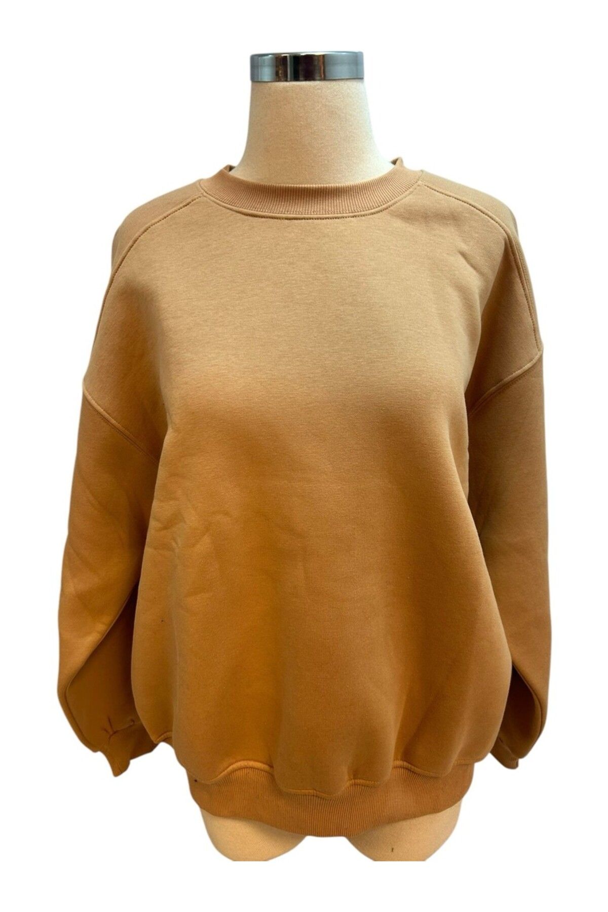 Avcıoğlu Giyim Avcıoğlu Yuvarlak Yaka Oversize Açık Kahverengi 3 Ip Sweatshirt