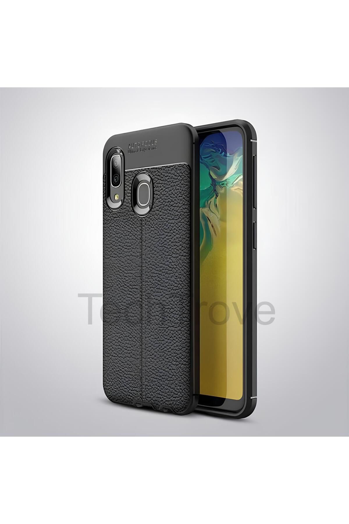 TechTrove Samsung Galaxy A20 Kılıf Deri Extra Korumalı Slikon Kapak