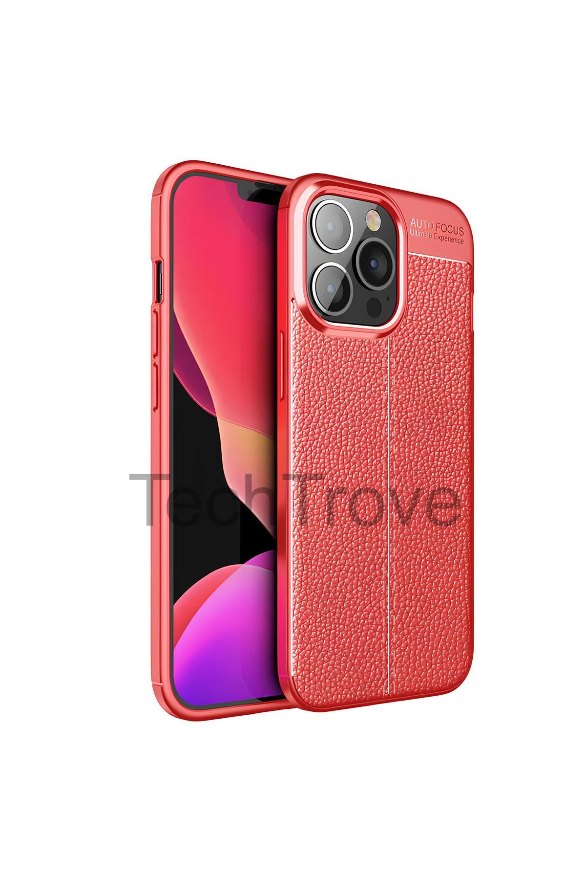 TechTrove Apple iPhone 13 Pro Kılıf Deri Extra Korumalı Slikon Kapak