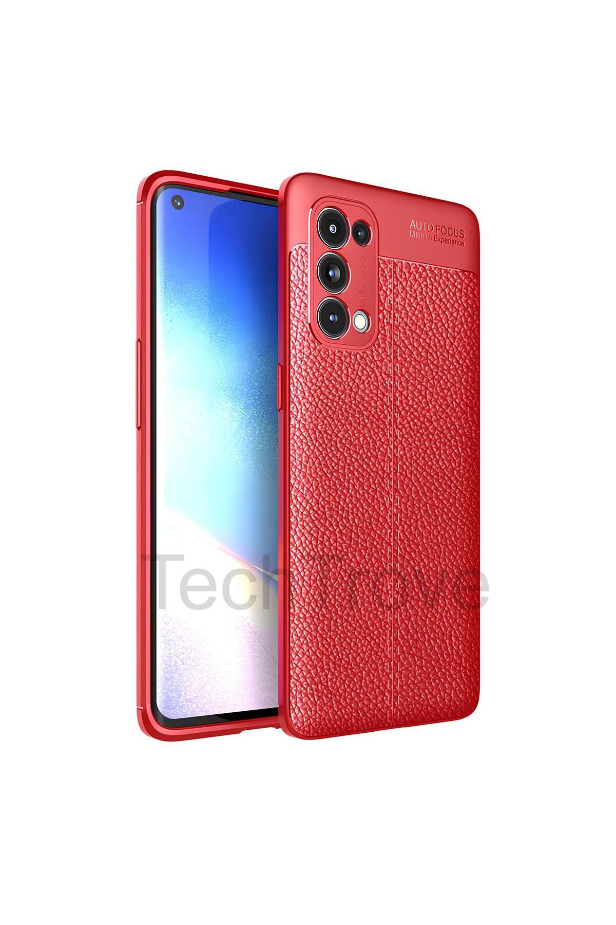 TechTrove Oppo Reno 5 Pro Kılıf Deri Extra Korumalı Slikon Kapak