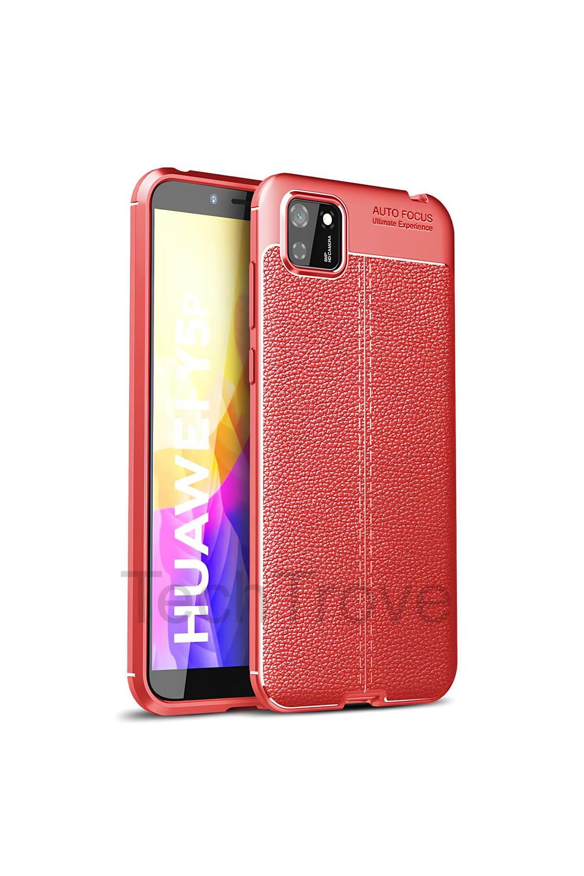 TechTrove Huawei Y5P Kılıf Deri Extra Korumalı Slikon Kapak